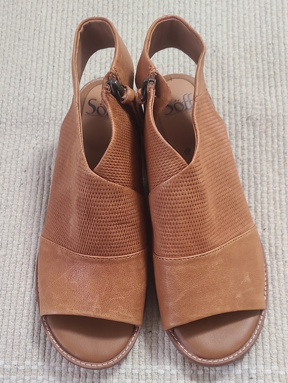 Soft Natalia Bohemian Stylish Trendy Popular Modern Sling Leather Sandal Sz 8.5